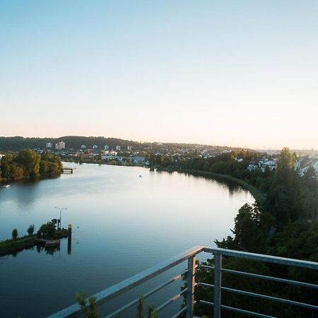 Penthouse Wohnung Mit Schoenem Moselblick In Metternich Koblenz  Bagian luar foto
